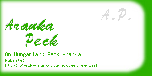 aranka peck business card